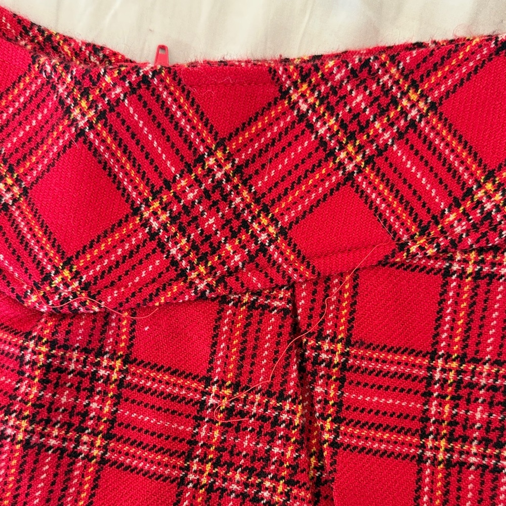 vintage y2k leg avenue red plaid micro mini skirt - Picture 2 of 4